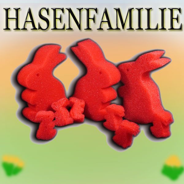 Hasenfamilie Zaubertrick mit Schaumstoffhasen Gosh