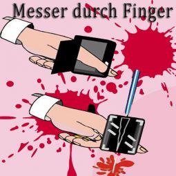 Messer durch Finger