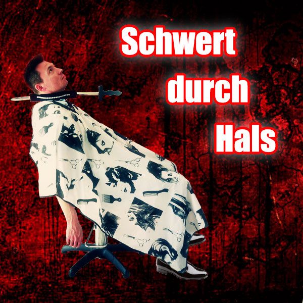 Schwert durch Hals Zaubertrick Bühne