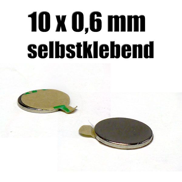 Magnet 10 x 0,6 mm selbstklebend Zauberzubehör