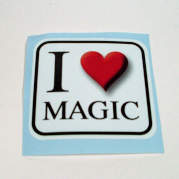 Aufkleber I love Magic Zauberzubehör