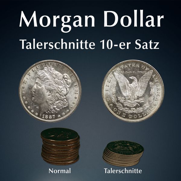 Morgan Dollar - Talerschnitte Zauberzubehör zaubern mit Münzen