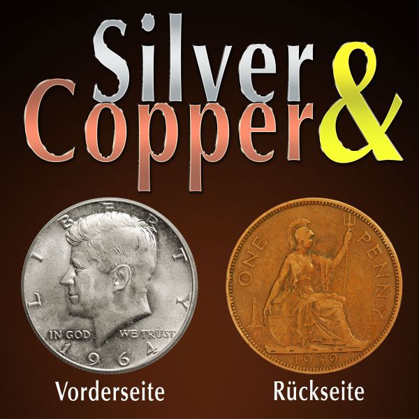 Copper Silver Coin Half Dollar Trickmünze Zaubern mit Münzen