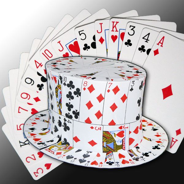 Kartenfächer zu Zylinderhut Zaubertrick 