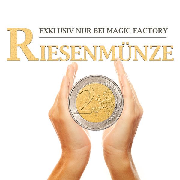 Riesenmünze - 2 Euro - Sehtest Zauberzubehör zaubern mit Münzen