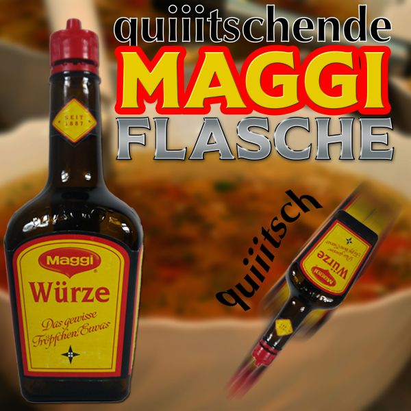 Quietschende Maggiflasche Zauberzubehör